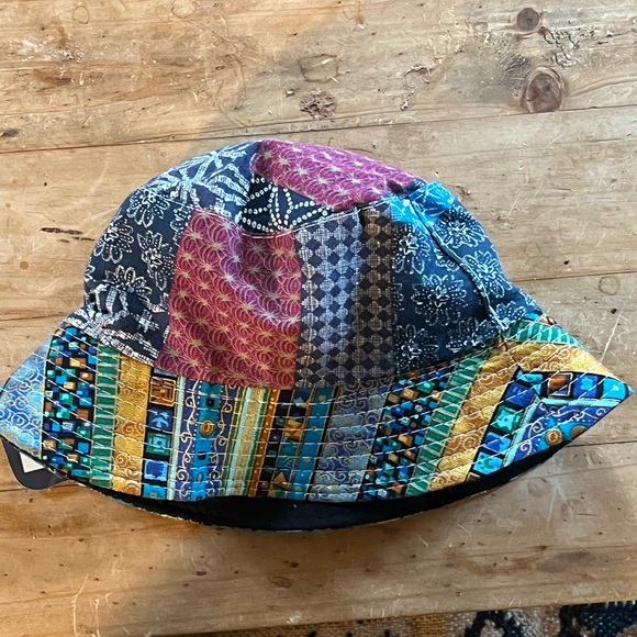 NWT- Patchwork Bucket Hat.  Cotton - Picture 2 of 2